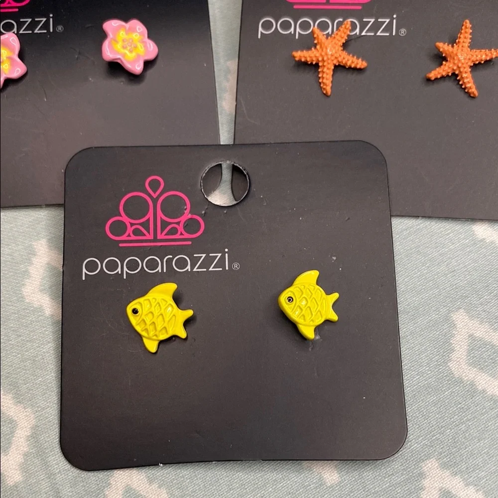 Paparazzi Kids Flower, Starfish, and Fish Earrings Set